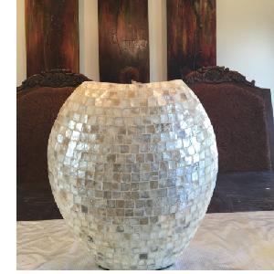 Isha Ivory Capiz Shell Vase Flat Image