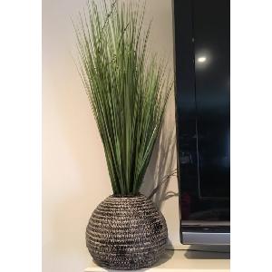 Isha set of 2 Decorative vase with long grass Image